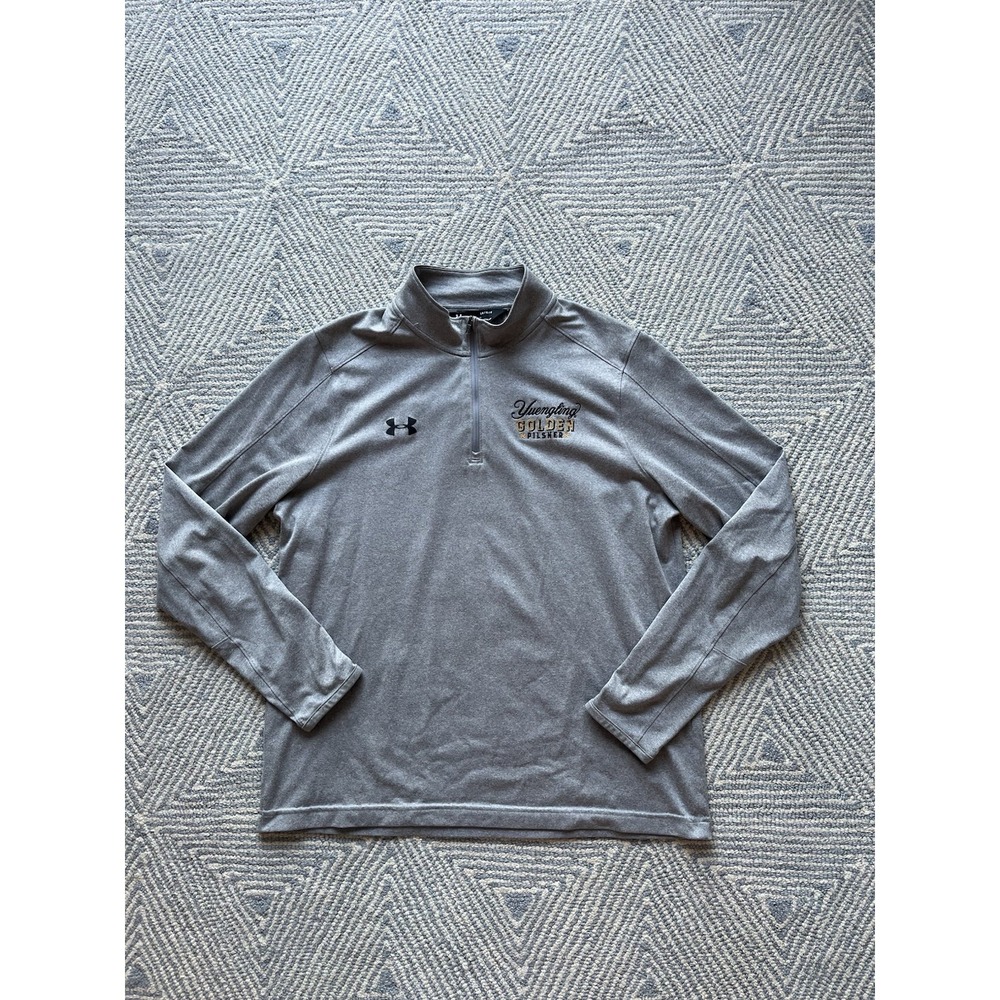 Under Armour Long Sleeve Heat Gear Quarter Zip - Yuengling Golden - Gray - Large